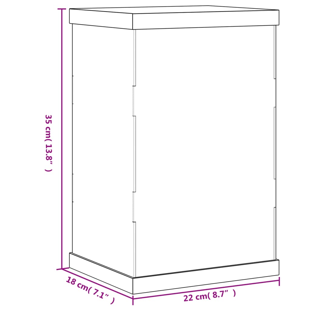 Transparent display box 22x18x35 cm acrylic