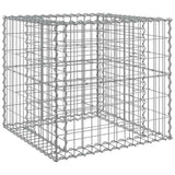 Panier de gabions argenté 70x70x65 cm fer galvanisé