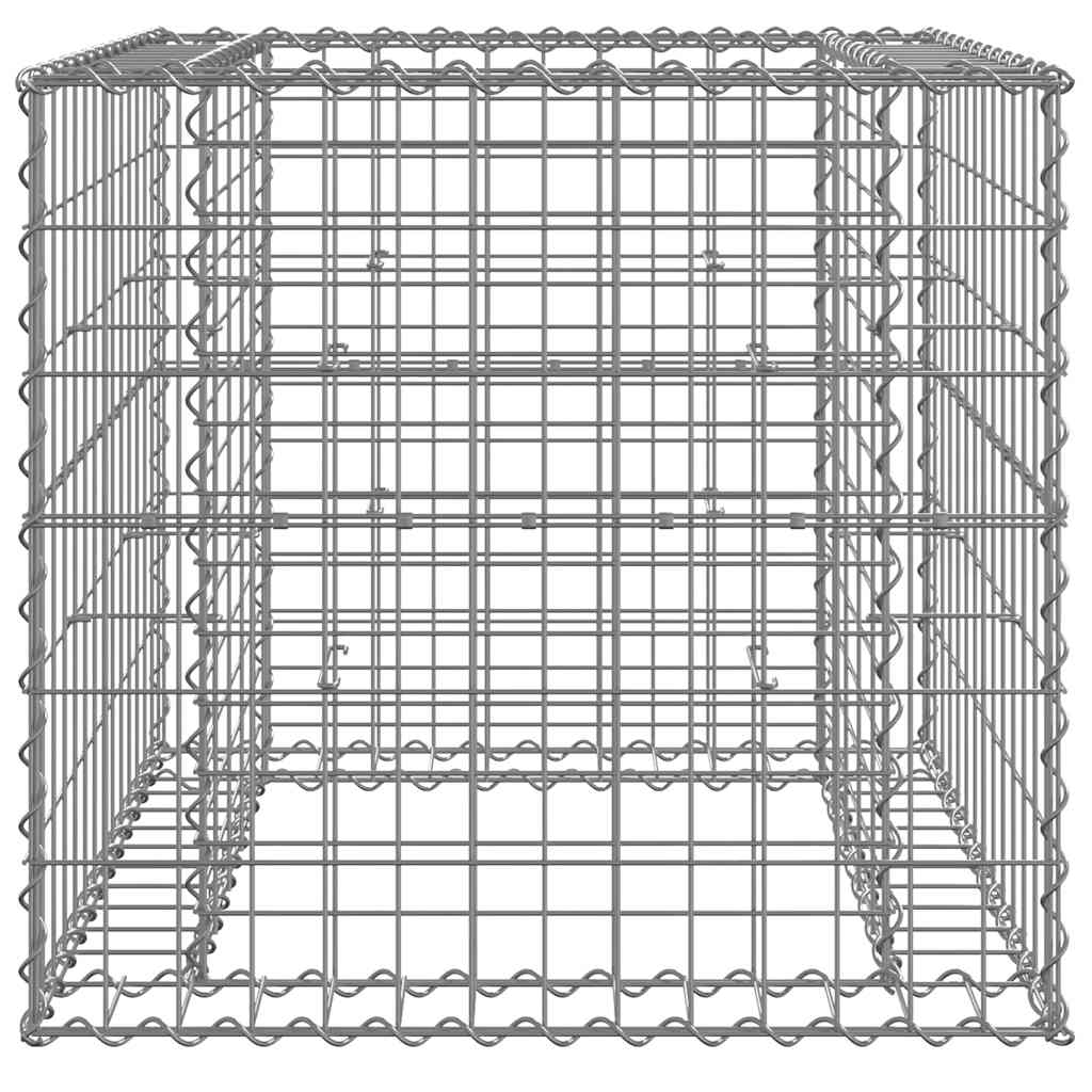 Panier de gabions argenté 70x70x65 cm fer galvanisé