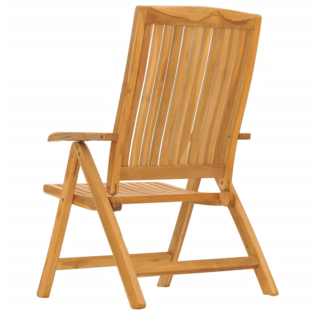 Chaises de jardin inclinables lot de 4 et coussins bois teck