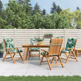 Chaises de jardin inclinables lot de 4 et coussins bois teck