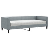 Lit de jour avec matelas gris clair 80x200 cm tissu