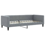 Lit de jour avec matelas gris clair 90x200 cm tissu