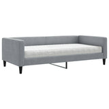 Lit de jour avec matelas gris clair 100x200 cm tissu