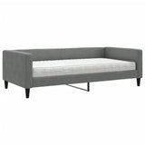 Lit de jour avec matelas gris foncé 100x200 cm tissu