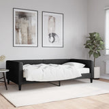 Lit de jour avec matelas noir 100x200 cm tissu