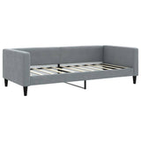 Lit de jour avec matelas gris clair 90x190 cm tissu