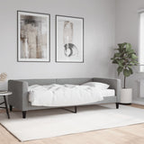 Lit de jour avec matelas gris clair 90x190 cm tissu