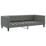 Lit de jour avec matelas gris foncé 90x190 cm tissu