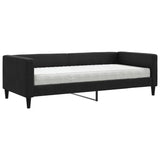 Lit de jour avec matelas noir 90x190 cm tissu