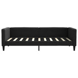 Lit de jour avec matelas noir 90x190 cm tissu