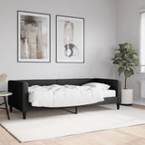 Lit de jour avec matelas noir 90x190 cm tissu