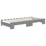 Lit de jour avec gigogne et matelas gris clair 90x200 cm tissu