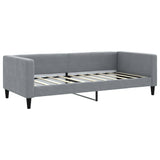 Lit de jour avec gigogne et matelas gris clair 90x190 cm tissu