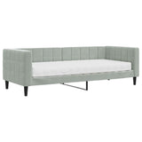 Lit de jour avec matelas gris clair 80x200 cm velours