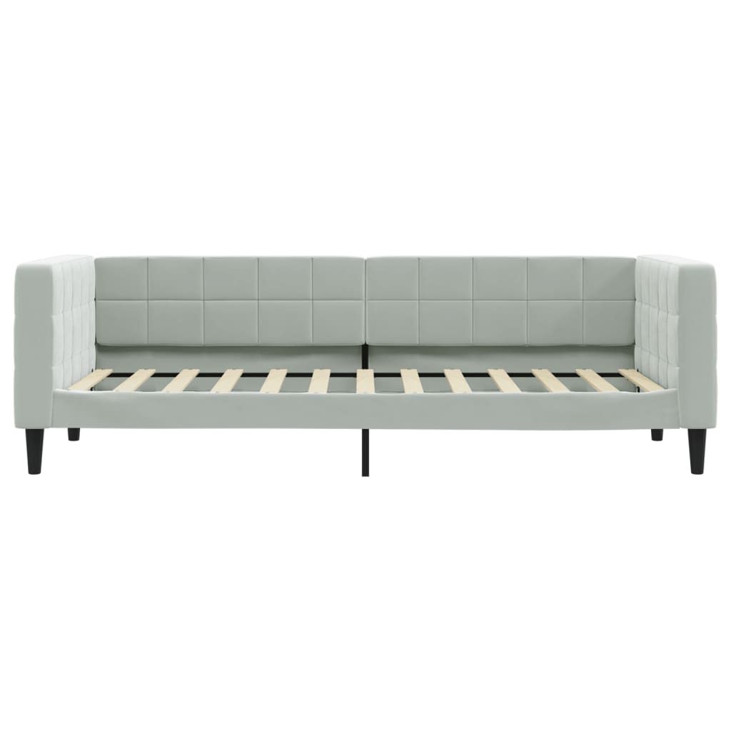 Lit de jour avec matelas gris clair 80x200 cm velours