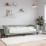 Lit de jour avec matelas gris clair 80x200 cm velours