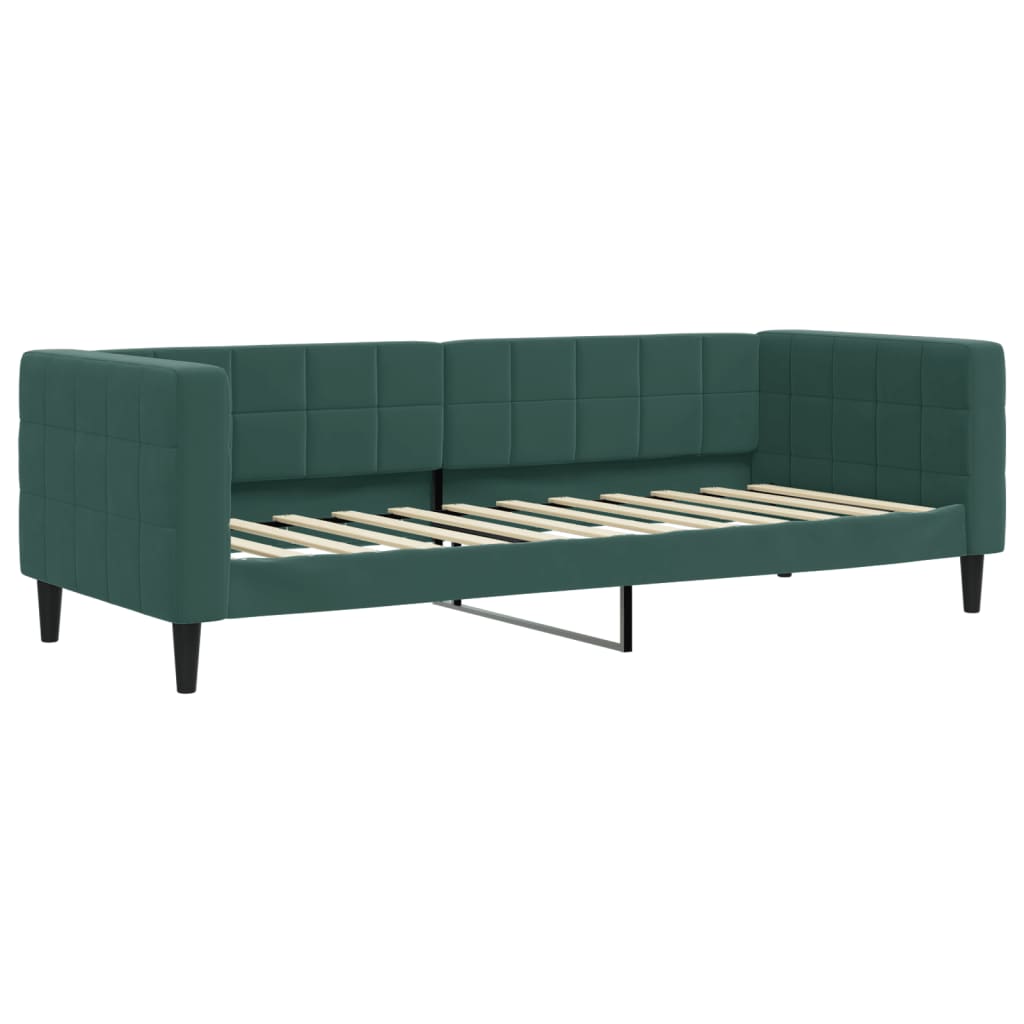 Lit de jour avec matelas vert foncé 80x200 cm velours