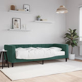 Lit de jour avec matelas vert foncé 80x200 cm velours