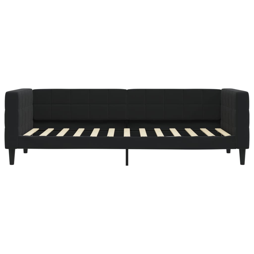 Lit de jour avec matelas noir 80x200 cm velours