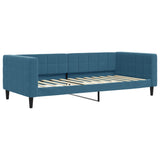 Lit de jour avec matelas bleu 90x200 cm velours