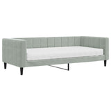 Lit de jour avec matelas gris clair 90x200 cm velours