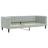 Lit de jour avec matelas gris clair 90x200 cm velours