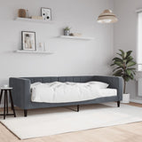 Lit de jour avec matelas gris foncé 90x200 cm velours