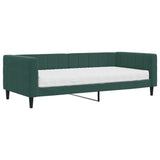 Day bed with dark green mattress 90x200 cm velvet