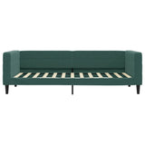 Day bed with dark green mattress 90x200 cm velvet