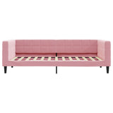 Lit de jour avec matelas rose 90x200 cm velours