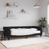 Lit de jour avec matelas noir 90x200 cm velours