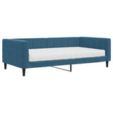 Lit de jour avec matelas bleu 100x200 cm velours