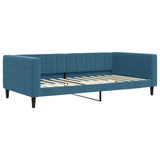 Lit de jour avec matelas bleu 100x200 cm velours