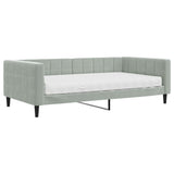 Lit de jour avec matelas gris clair 100x200 cm velours