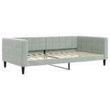 Lit de jour avec matelas gris clair 100x200 cm velours