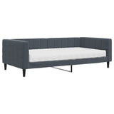 Lit de jour avec matelas gris foncé 100x200 cm velours