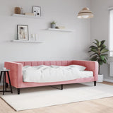 Lit de jour avec matelas rose 100x200 cm velours