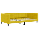 Lit de jour avec matelas jaune 100x200 cm velours