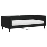 Lit de jour avec matelas noir 90x190 cm velours