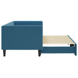 Day bed with trundle without mattress blue 80x200 cm