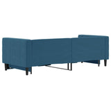 Day bed with trundle without mattress blue 80x200 cm