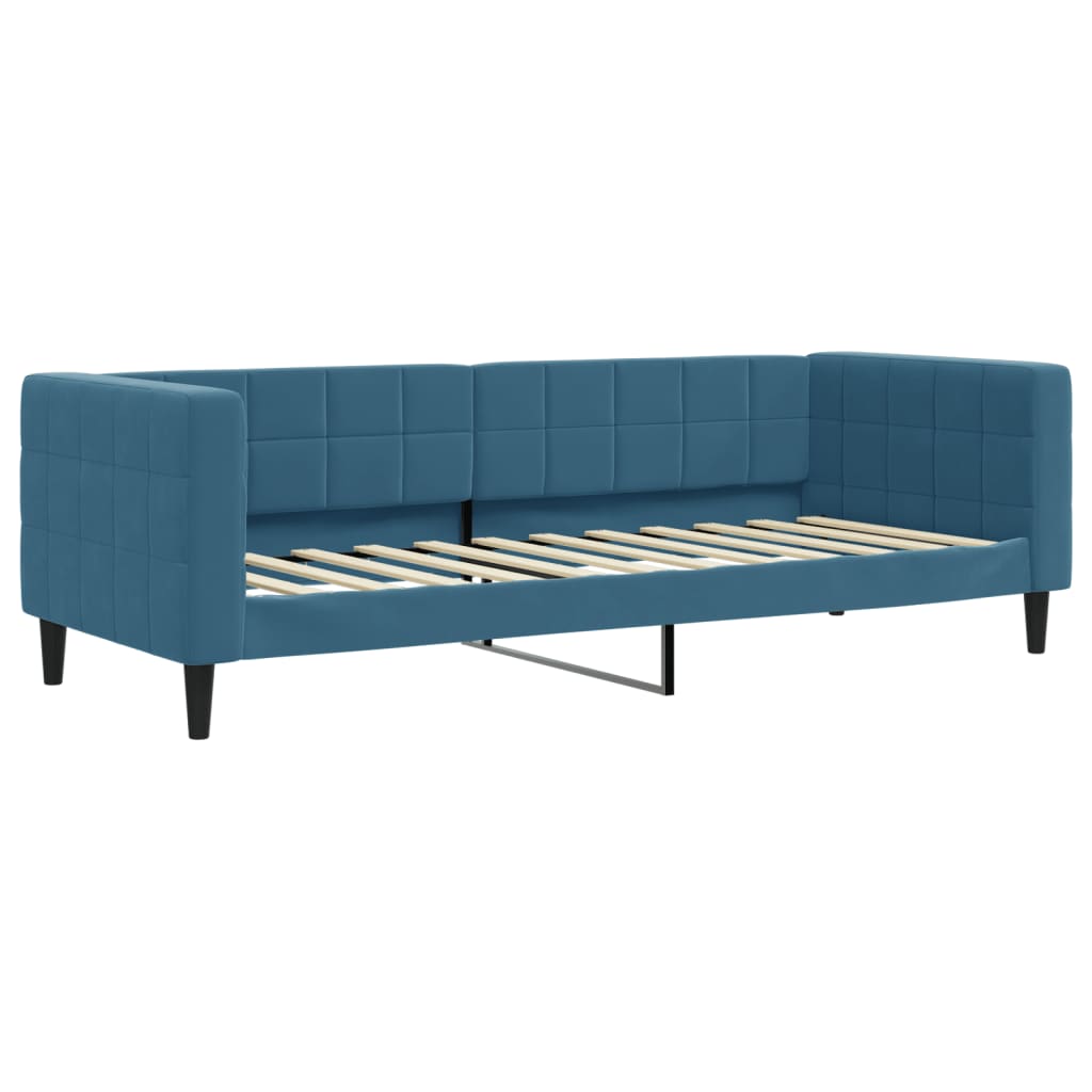 Day bed with trundle without mattress blue 80x200 cm