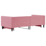 Lit de jour avec gigogne sans matelas rose 90x200 cm