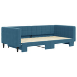 Day bed with trundle without mattress blue 100x200 cm