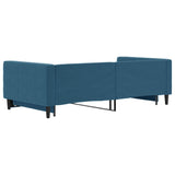 Day bed with trundle without mattress blue 100x200 cm