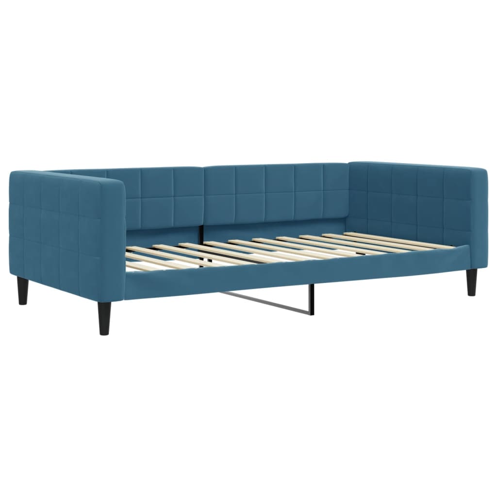 Day bed with trundle without mattress blue 100x200 cm