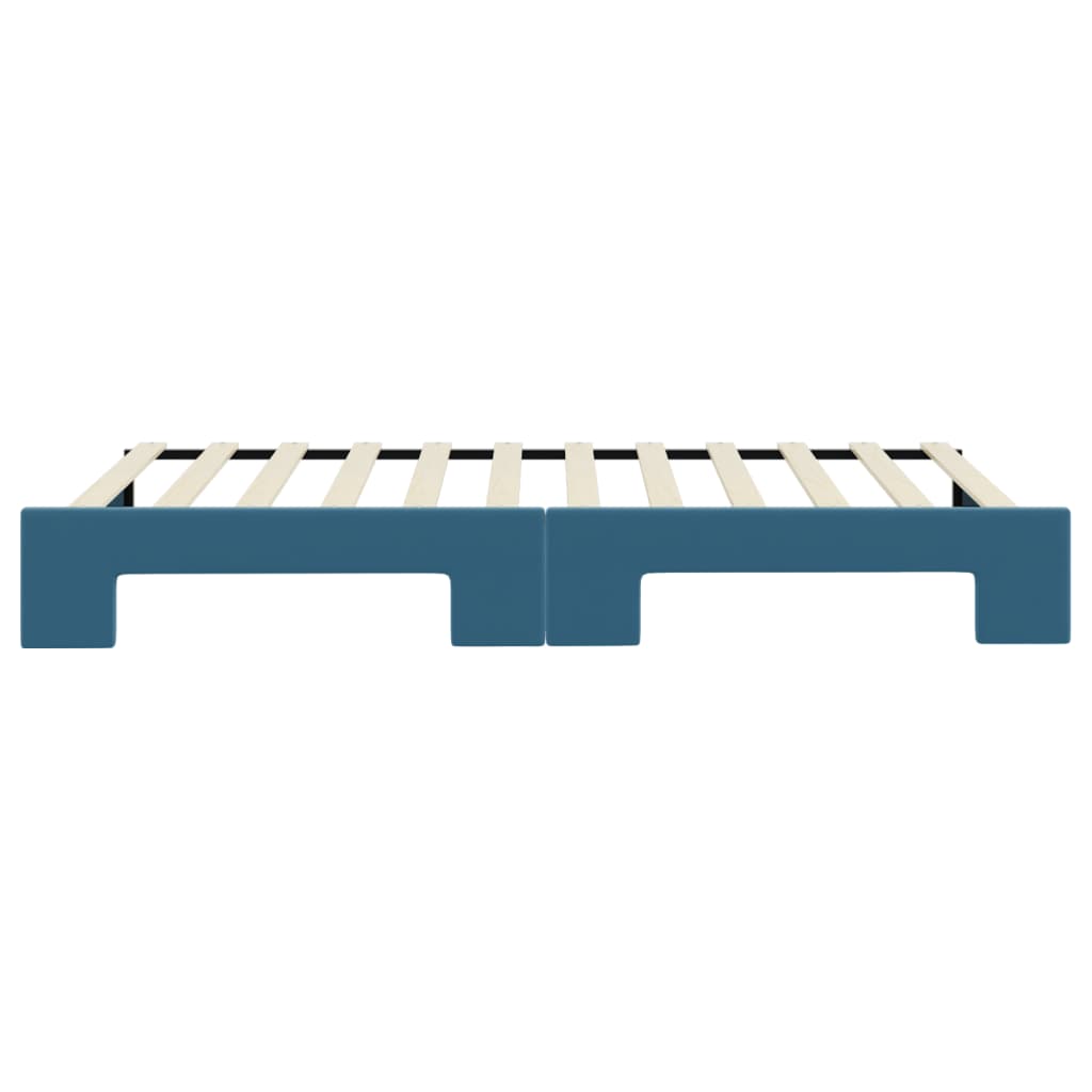 Day bed with trundle without mattress blue 100x200 cm