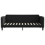 Lit de jour avec matelas noir 80x200 cm tissu