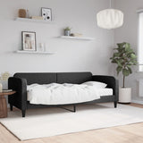 Lit de jour avec matelas noir 80x200 cm tissu